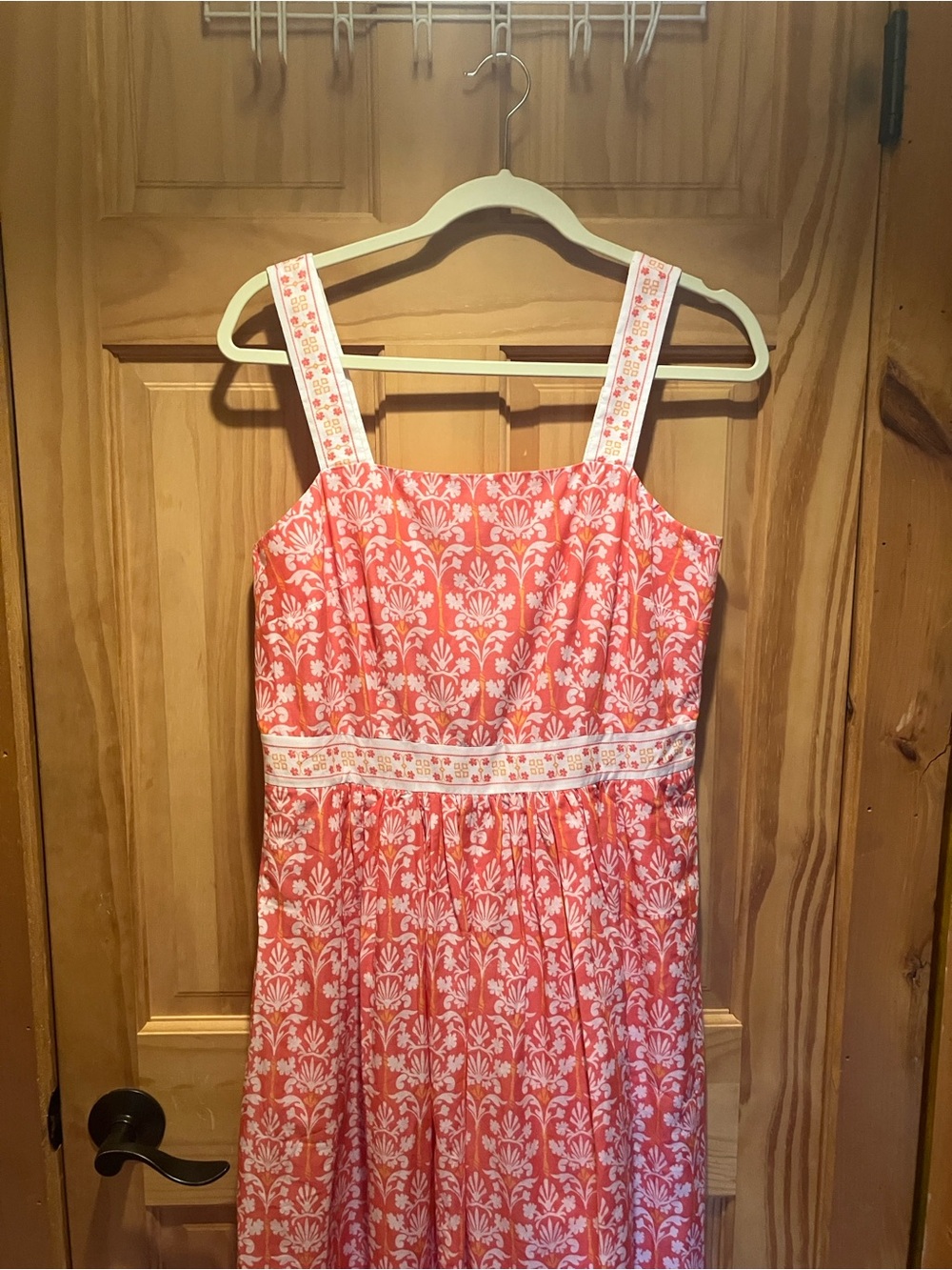 Talbots Coral Shell-Top Maxi Dress